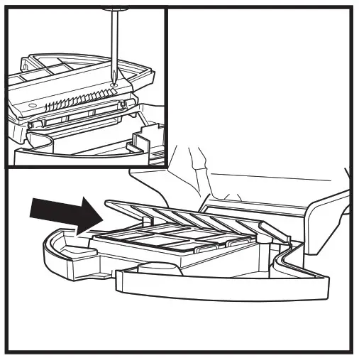 Look between the filter