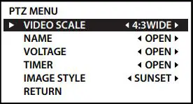 FOXEER Night FPV Camera - PTZ Menu