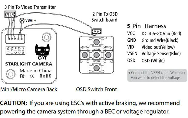 FOXEER Night FPV Camera - osd Switch