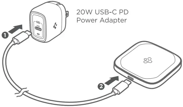 spigen PF2004 PowerArc ArcField Wireless Charge - USB CABEL