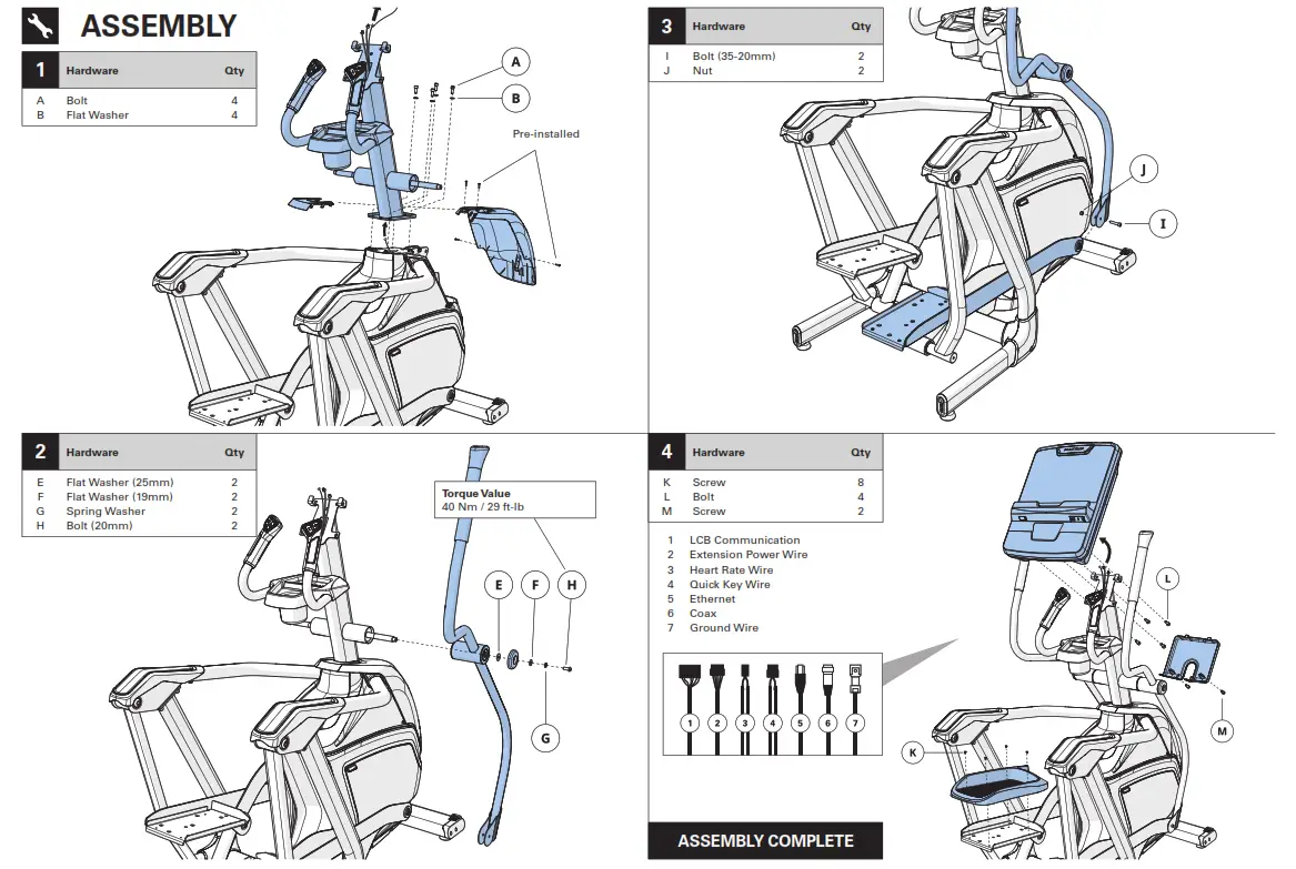 MATRIX EP LS TOUCH Lifestyle Elliptical with Touch Console - assembly