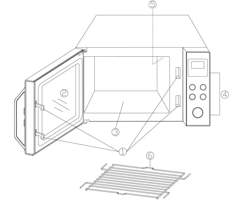 SEVERIN MW 7763 2-in-1 Microwave Oven with Ceramic Bottom and Grill Instruction Manual - Parts of the appliance