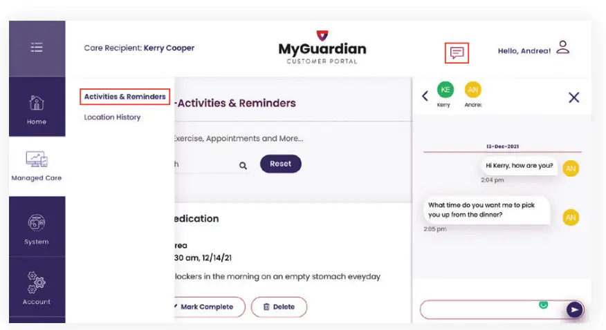MEDICAL GUARDIAN MGMove Utimate Smartwatch with Built In Life - app