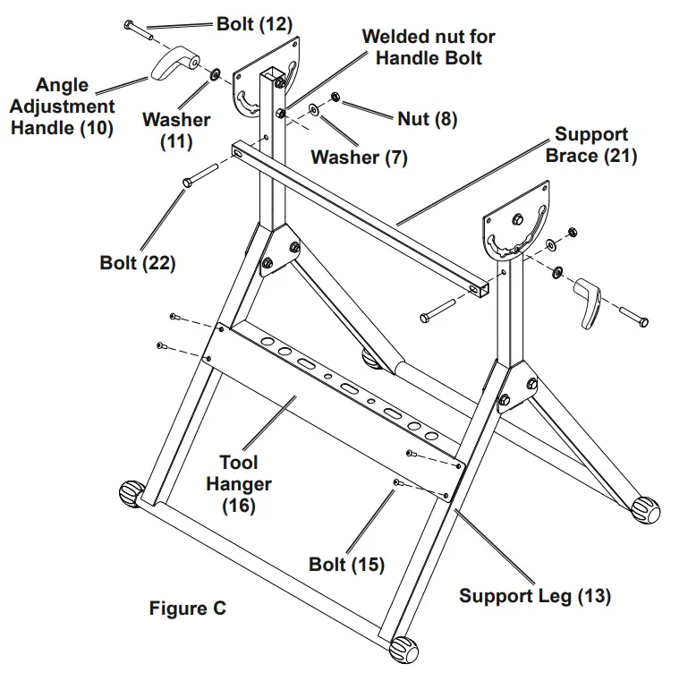 CHICAGO ELECTRIC 61369 Adjustable Steel Welding Table - fig 2