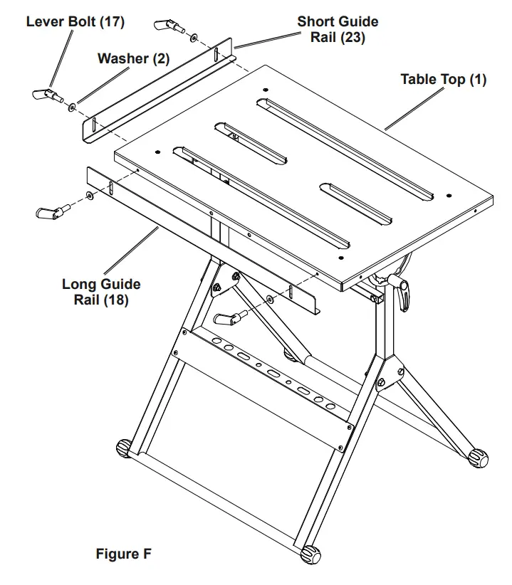 CHICAGO ELECTRIC 61369 Adjustable Steel Welding Table - fig 6