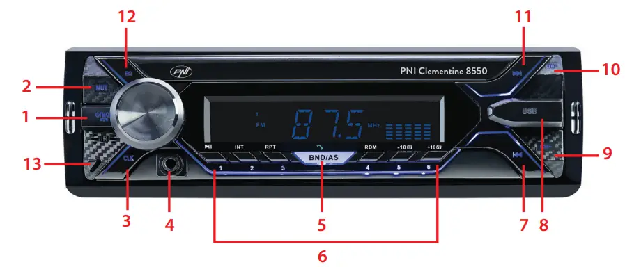 PNI 8550BT Clementine Car MP3 Player 1