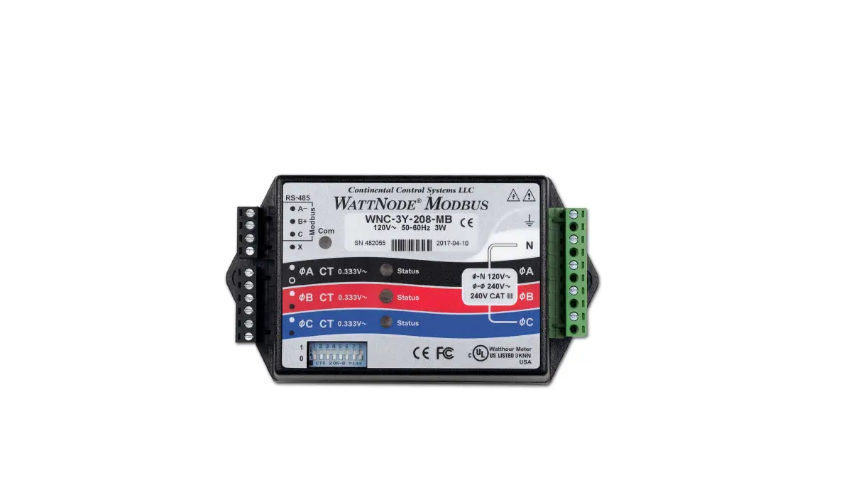 Ccs Wnc-3y-208-mb Wattnode Modbus Electric Power Meter Instruction Manual