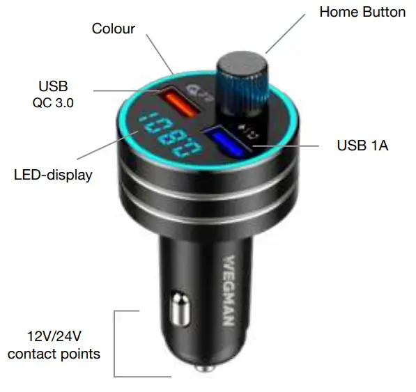 WEGMAN BH347A FM Transmitter Car Kit - fig 1