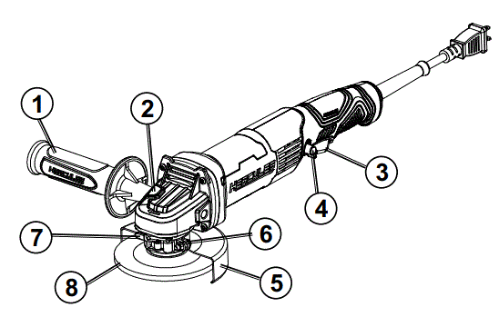 HERCULES HE65 4-1-2 Inch - 6 Inch 13A Trigger Grip Angle Grinder FIG 5