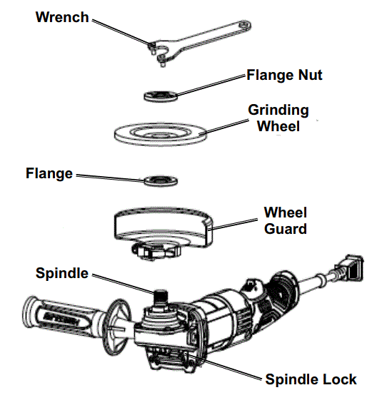 HERCULES HE65 4-1-2 Inch - 6 Inch 13A Trigger Grip Angle Grinder FIG 7