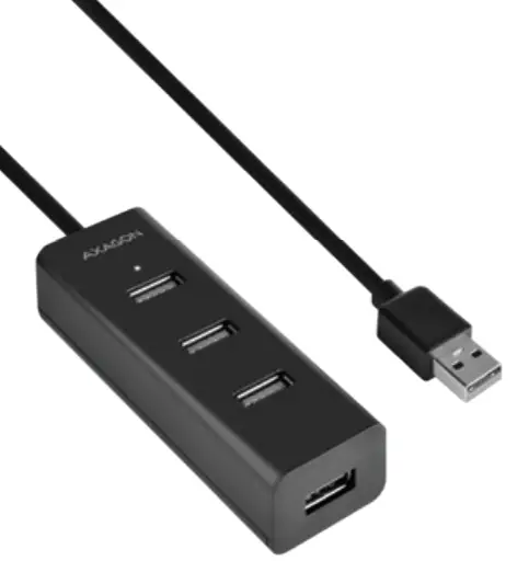 AXAGON HUE-S2BL 4 PORT SUPERSPEED USB A CHARGING HUB with LONG CABLE