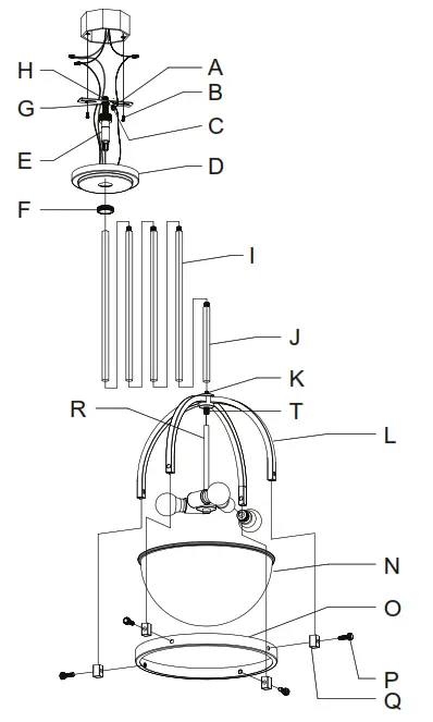 Hunter 19235 3 Light Pendant - fig