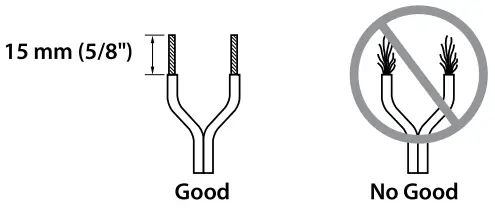 Preparing the speaker cables