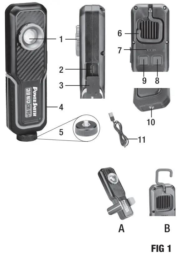 POWERSMITH PILC95500 500 Lumen Rechargeable LED Color Match Inspection Light - fig