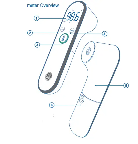 GE Appliances TM4000 Truvitals Smart Non-Touch 2-In-1 Thermometer with Bluetooth 1