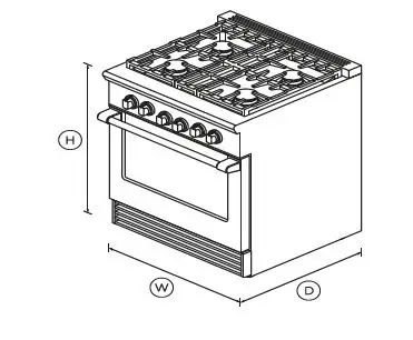 FISHER PAYKEL RDV2-304-L_N 30 Inch 4 Burners Dual Fuel Range fig 1