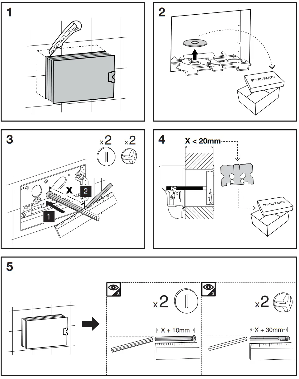 tissino TRC 201 BB Rocco2 Curvo Dual Flush Plate Brushed Brass -fig1