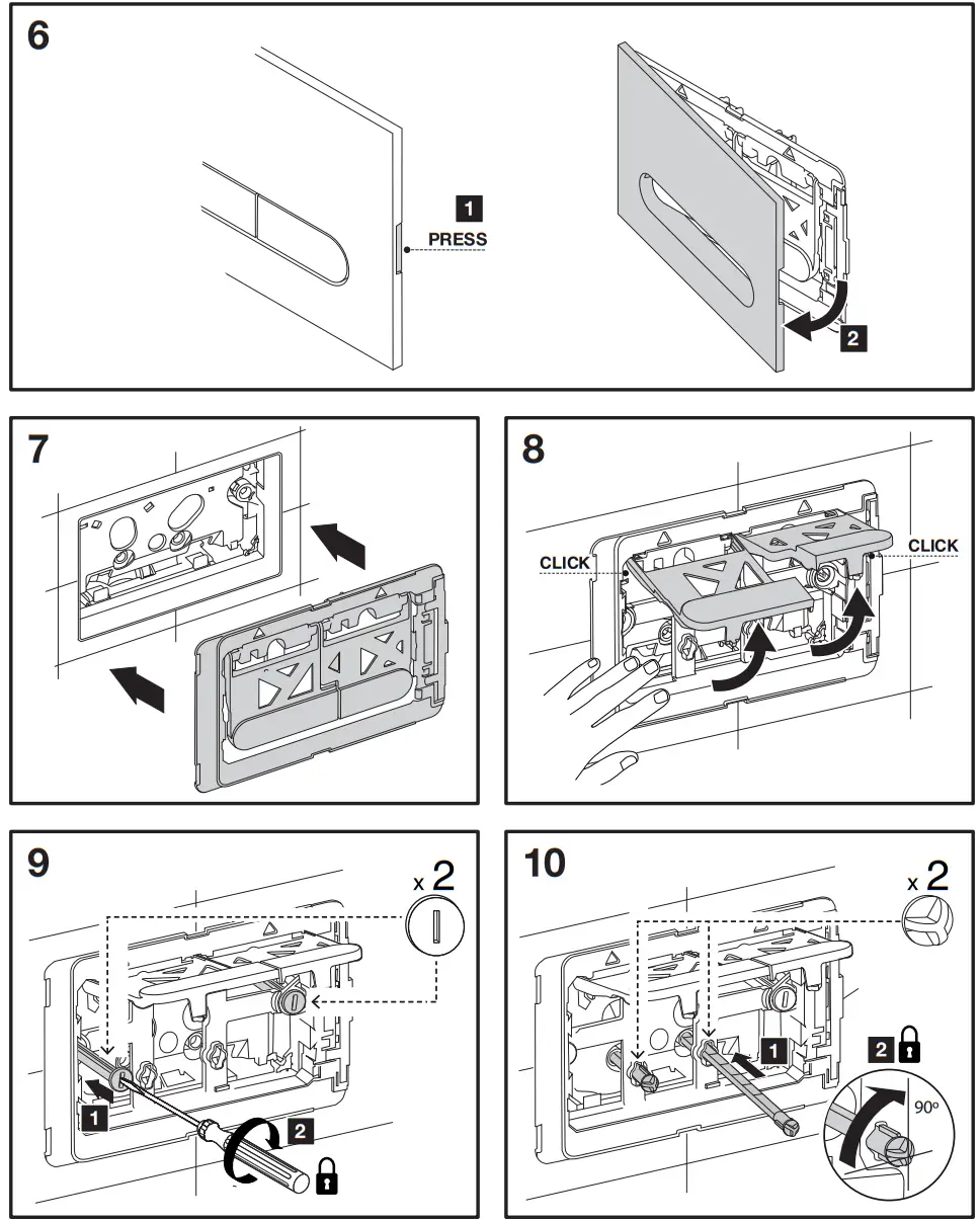 tissino TRC 201 BB Rocco2 Curvo Dual Flush Plate Brushed Brass -fig2