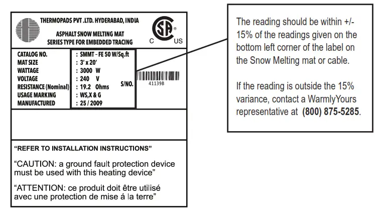 WarmlyYours Ohm Reading Snow Melting Mats and Cables with Meter - touching