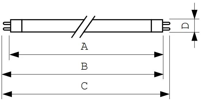 PHILIPS MASTER TL5 High Efficiency Eco - Dimensional drawing