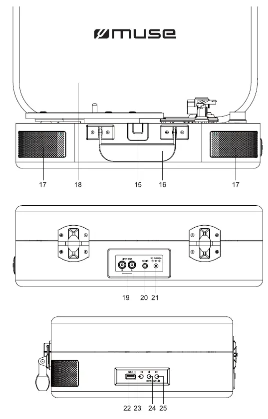 muse MT-201 BVB Turntable Stereo System-2