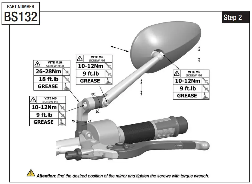 rizoma RS BS132 Radial Rearview Mirror - Figure 6