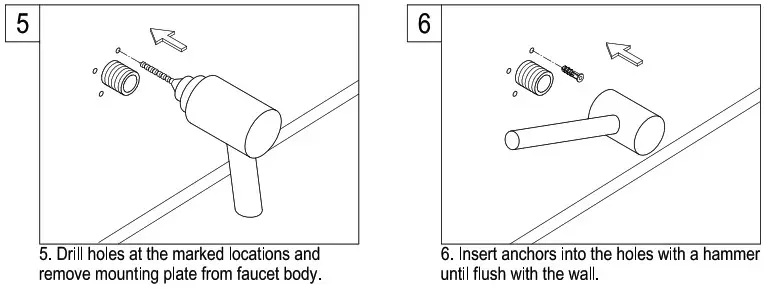 KINGSTON Pot Filler in Polished Brass - installation 2