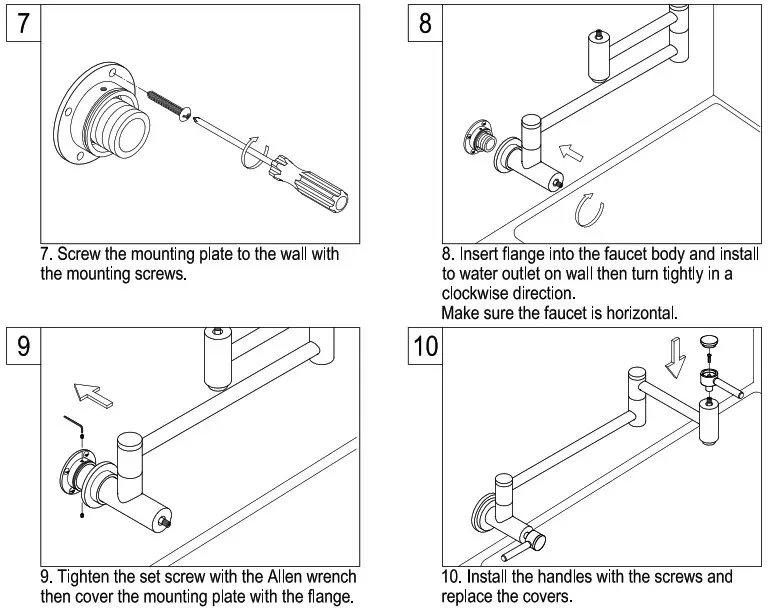 KINGSTON Pot Filler in Polished Brass - installation 3