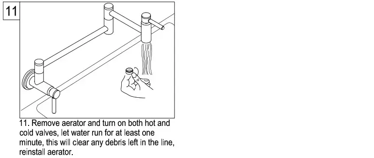 KINGSTON Pot Filler in Polished Brass - installation 4