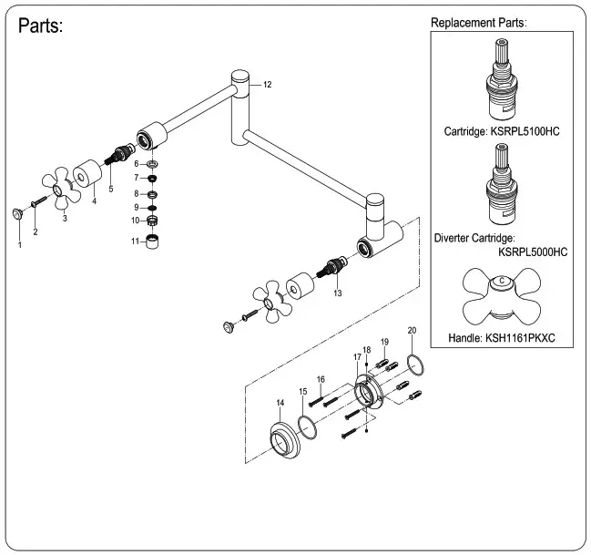 KINGSTON Pot Filler in Polished Brass - installation 5