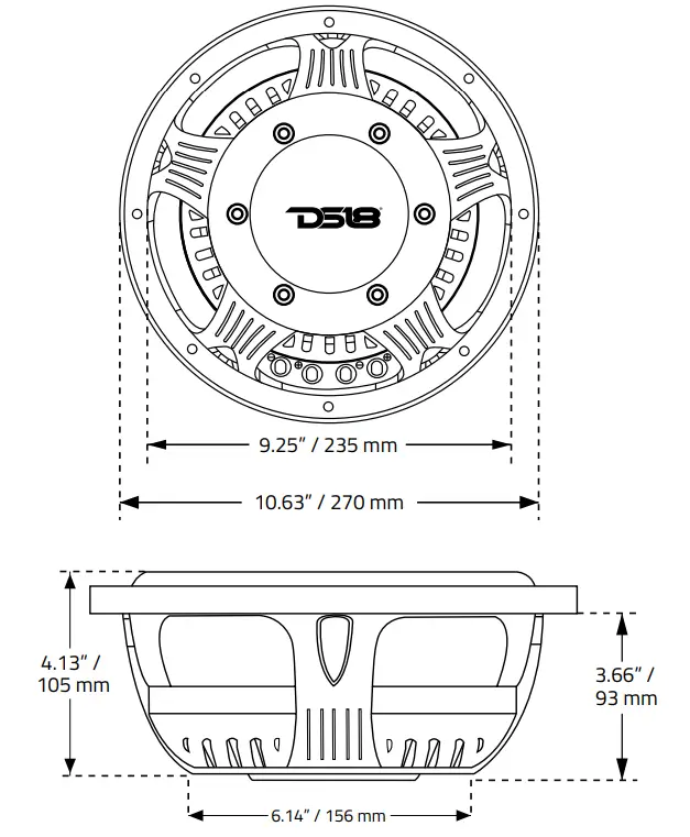 DS18-IXS10-4D-10-Inch-Shallow-Subwoofer-FIG-1