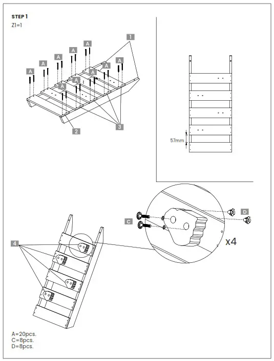 LIFESPAN KIDS LKCH-WAR-YEL Climbing Wall Silverton Cubby House - ASSEMBLY INSTRUCTIONS 3