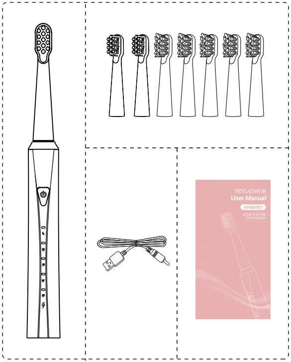 TRVLAEWOR HH06007 Sonic Electric Toothbrush - Product list