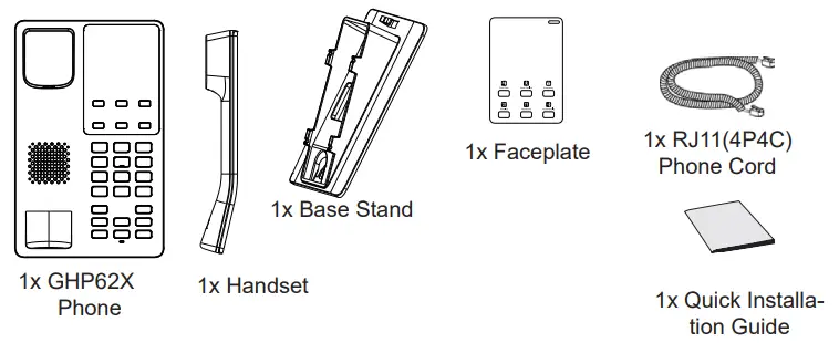 GRANDSTREAM GHP620 Compact Hotel Phone - Fig 1