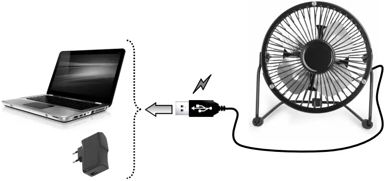 MAXXTER ACT-UFAN-4 4 Inch USB Desktop Fan A01