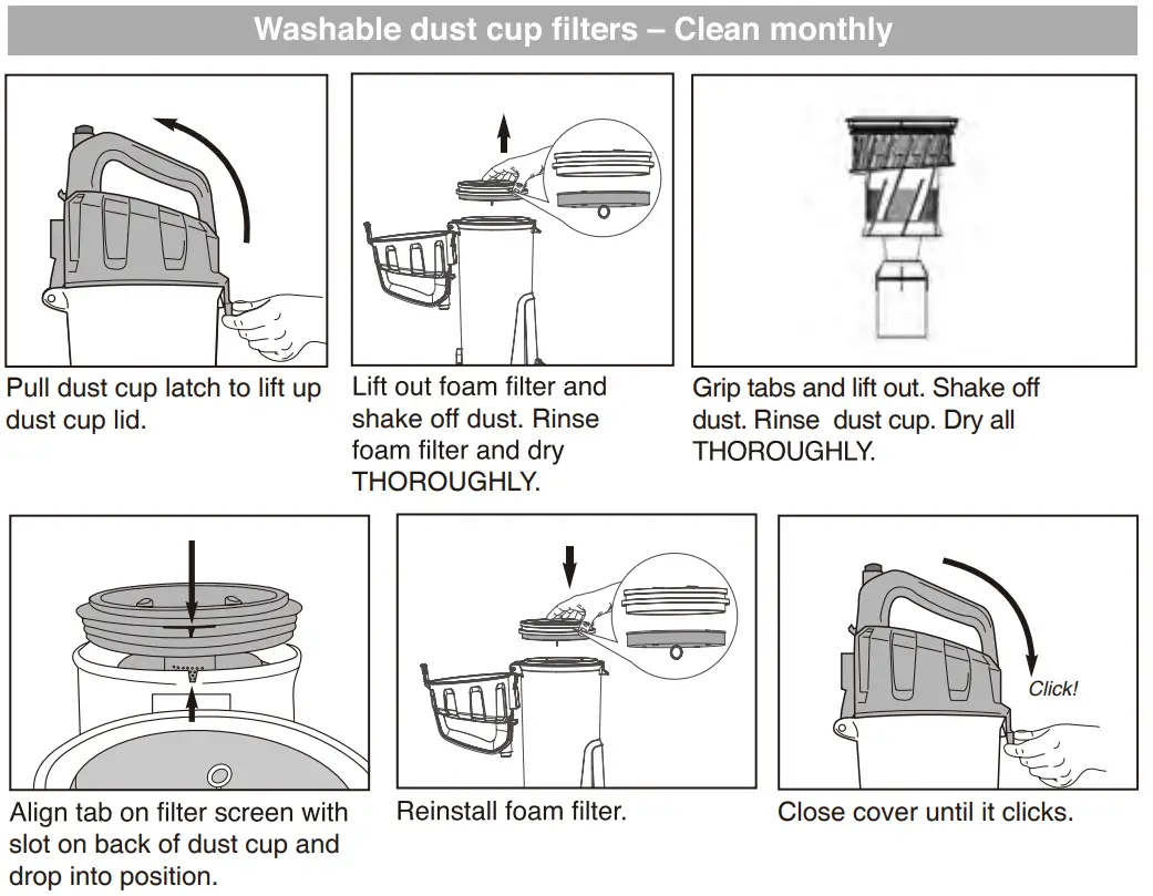 Eureka NEU610 series PowerSpeed Multi-Surface Upright Bagless Vacuum Cleaner - Rinse dust cup