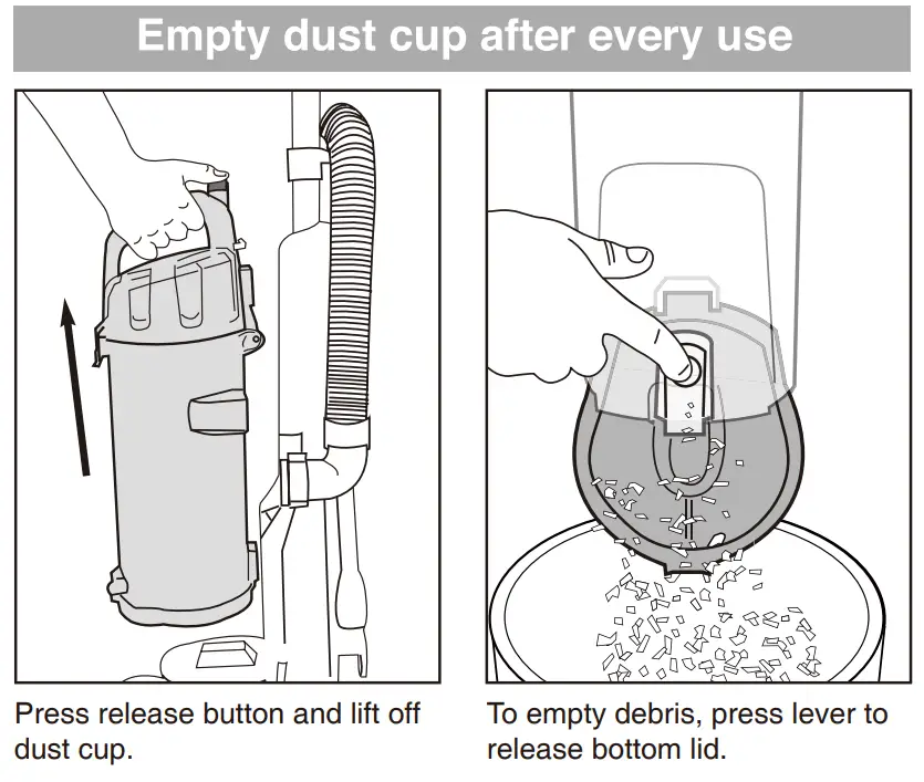 Eureka NEU610 series PowerSpeed Multi-Surface Upright Bagless Vacuum Cleaner - dust cup 1