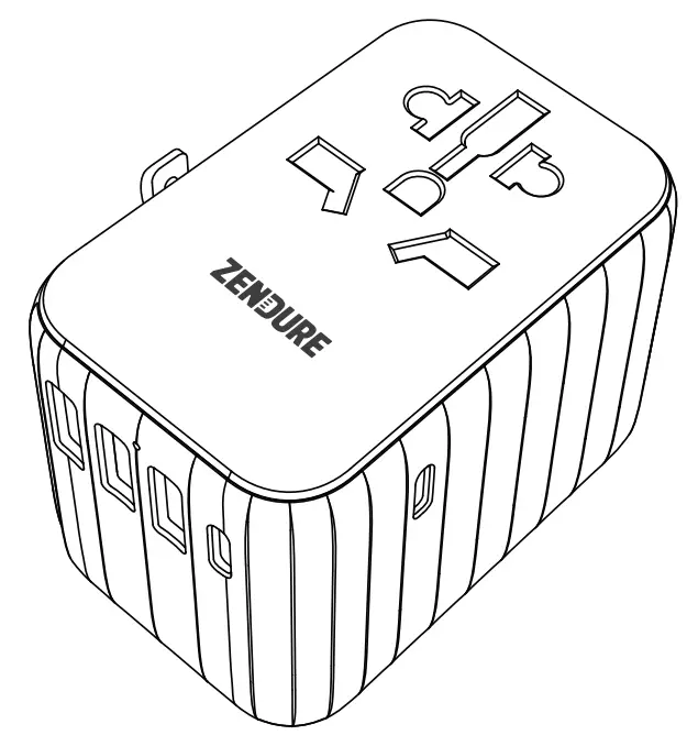 ZENDURE Passport II Pro 61W PD fast Charge Global Travel Adapter