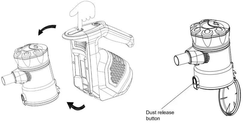 vytronix HSV3 Corded Stick Vacuum Cleaner - release clip