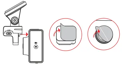 Cobra DASH CAM SC 200 - mount and front lens