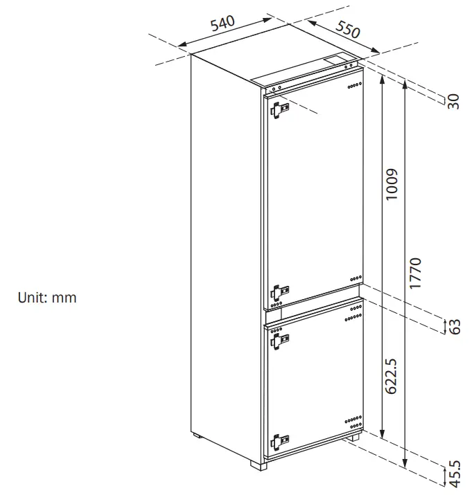 GERMAN REF-365 2 Doors Built In Refrigerator - fig 13