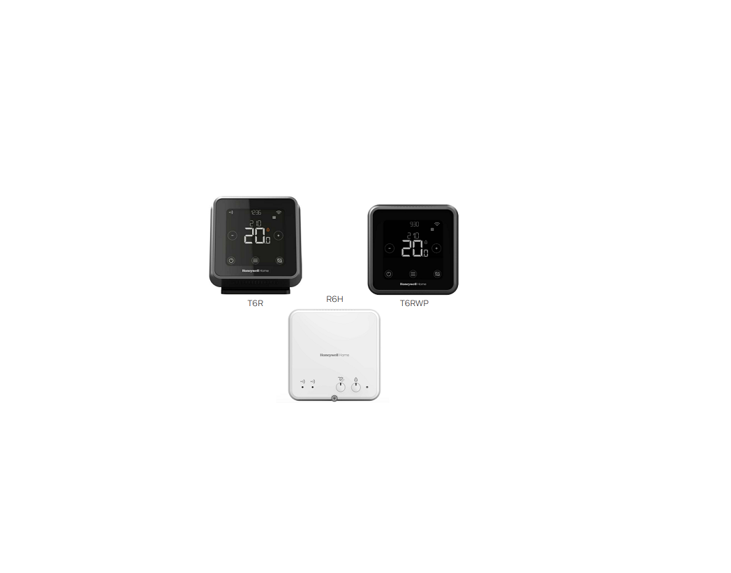 Honeywell Home S, Y And W Plan Applications 2x T6r Or T6wp Smart Thermostat 1x R6 2-channel Receiver Box Instructions
