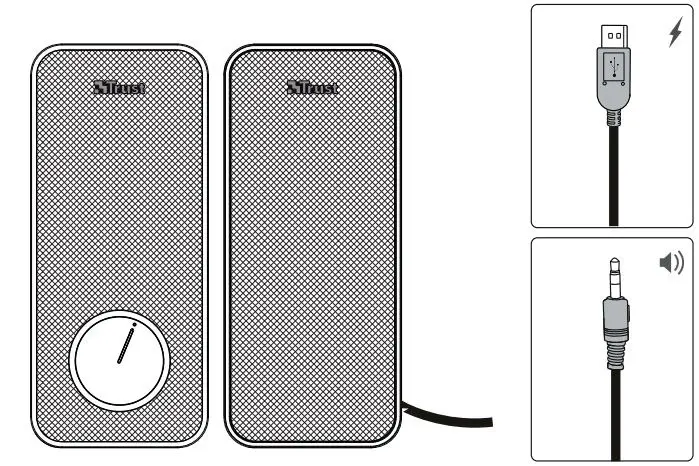 Trust 20179 Arys 2.0 Speaker Set 14 W User Guide - Installation