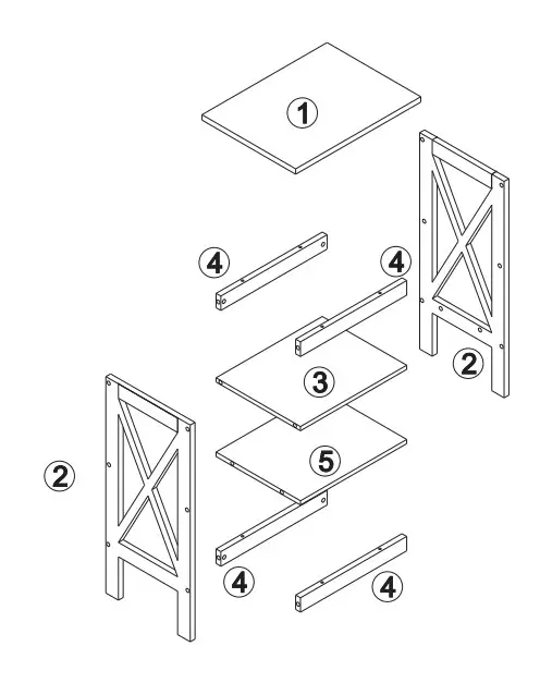 JAXPETY HG61T0954 Black 3 Tier End Side Table for Living Room Set (2)
