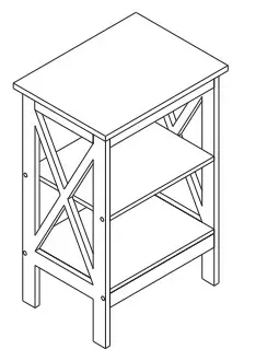 JAXPETY HG61T0954 Black 3 Tier End Side Table for Living Room Set Product