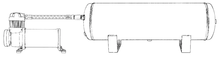 Vixen 4124XB Quad Trumpet Train Air Horn - BRAIDED HOSE INSTALLATION
