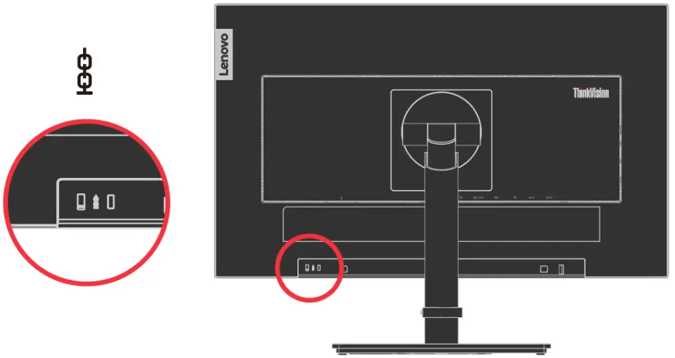 Lenovo D21238FT0 T24m 29 Flat Panel Monitor - Cable lock slot