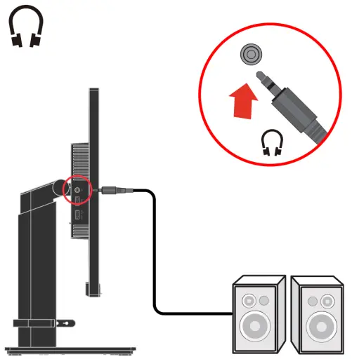 Lenovo D21238FT0 T24m 29 Flat Panel Monitor - Connect the speaker
