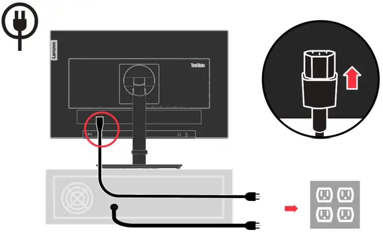 Lenovo D21238FT0 T24m 29 Flat Panel Monitor - Plug the monitor power