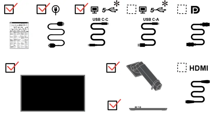 Lenovo D21238FT0 T24m 29 Flat Panel Monitor - Shipping contents